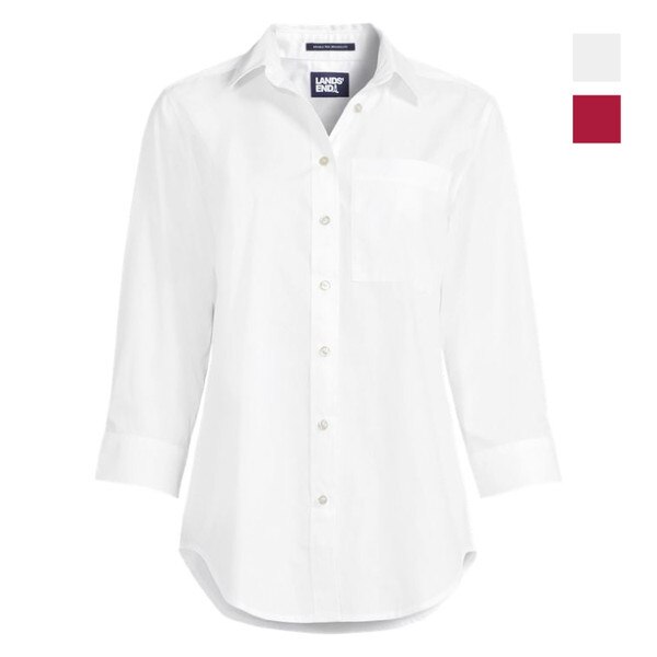 [7] Lands End Women's Three-Forth Sleeve Broadcloth Easy Shirt